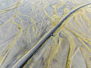 Iceland Ring Road Stampe: Top down view of the ringroad no