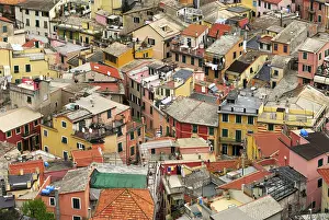 Southern Europe Cityscape Stampe: View onto the rooftops of Monterosso