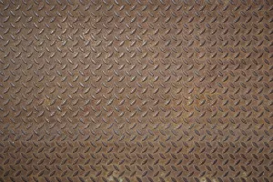 Rusty Metal Surface Stampe: Front view of a rusty panel with non-slip surface
