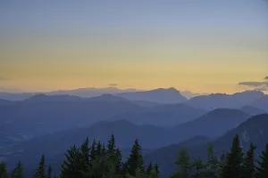 Austria Evening Sky Stampe: View from SchieBling at sunset