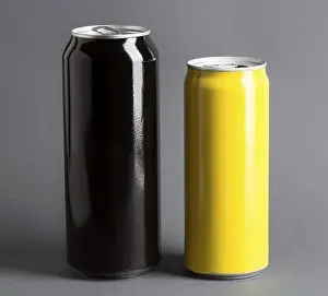 Studio Shot Beverage Stampe: Front view soft drinks cans