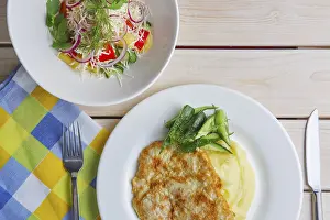 Gastronomy Images Stampe: Top view of table served for dinner