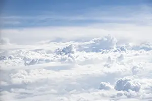 Top Down View Stampe: View over towering clouds, cloudy sky