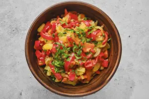 Vegetable Ragout Stampe: Top view of vegetable ragout