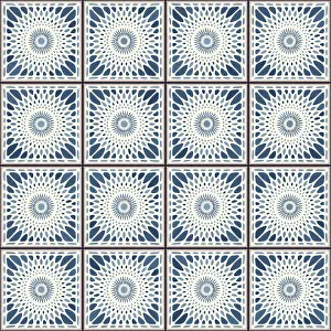 Stampe di Tessuto di piastrelle ceramici vintage in forma vettoriale Opere D'arte Monocromatiche Stampe: Piastrelle ceramici vintage pattern vettoriale.