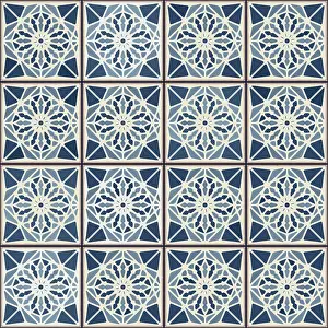 Ornate Interior Decoration Stampe: Vintage ceramic tiles vector pattern