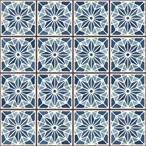 Vintage Ceramic Tiles Stampe: Vintage ceramic tiles vector pattern