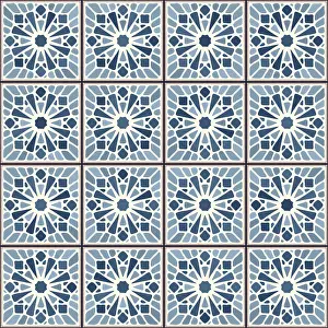 Vintage Ceramic Tiles Stampe: Vintage ceramic tiles vector pattern