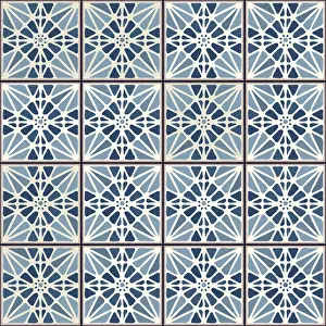Geometric Floral Patterns Stampe: Vintage ceramic tiles vector pattern