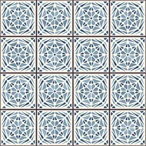 Stampe di Piastrelle ceramici vintage schema vettoriale Opere D'arte Monocromatiche Stampe: Piastrelle in ceramica vintage schema vettoriale.