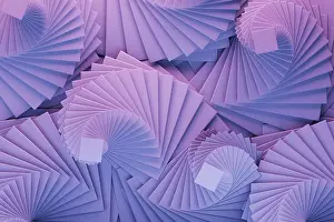 Abstract Geometric Background Stampe: Violet pink gradient vortexes pattern
