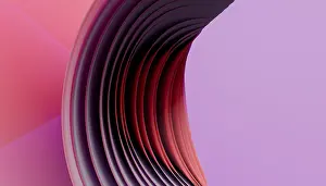 Stampe di Un'immagine ipnotica di onde lente e ondulate, in sfumature di bordeaux e rosa tenue, che creano un tessuto setoso su uno sfondo minimalista Opere D'arte Minimaliste Stampe: Onde ipnotiche in un paesaggio minimalista