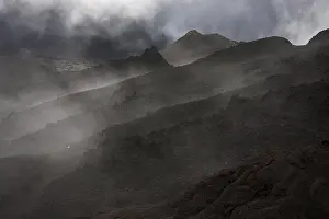 African Natural Preserve Stampe: Volcanic landscape with clouds