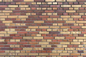 Deserted German Building Stampe: Wall made of coloured clinker bricks