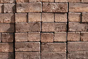 Red Brick Wall Stampe: Wall of red bricks