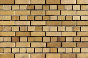 Central Europe Rock Formation Stampe: Wall made of yellow clinker bricks