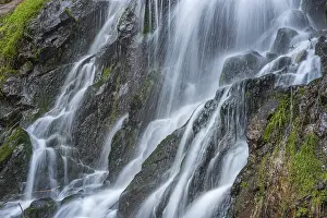 Wild River Europe Stampe: Waterfall on a mountain stream in spring