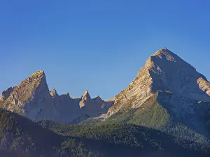 Watzmann Mountain Peak Stampe: Watzmann under a cloudless sky