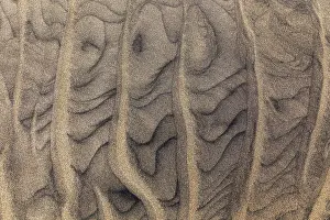 Undulating Surface Texture Stampe: Wave pattern, structures in the sand on the sandy beach