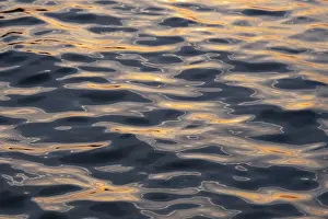 Evening Atmosphere In Central Europe Stampe: Waves and Light Reflections on the Water Surface