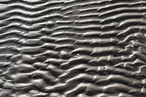 Empty Beachfront Scene Stampe: Wavy pattern of sand on a beach
