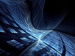 Virtual Reality Concept Stampe: Wavy tech background - abstract computer-generated image