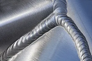 Close Up Metal Stampe: Welds, macro
