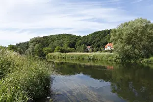 European River Landscape Stampe: Werra River in Vacha, Rhoen, Thuringia