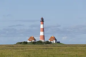 Westerhever Lighthouse Stampe: Westerhever Lighthouse with cloud sky