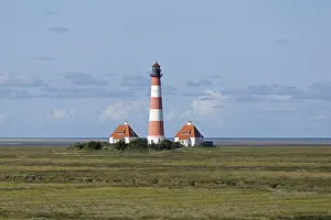 Westerhever Lighthouse Stampe: Westerhever Lighthouse with cloud sky