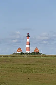 Westerhever Lighthouse Stampe: Westerhever Lighthouse with cloud sky