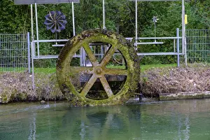 Hydroelectric Power In Europe Stampe: Mill wheel on the Triftbach stream