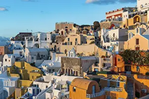 Cyclades Islands Landscape Stampe: Whitewashed architecture at sunset