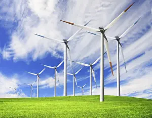 Wind Powered Renewable Energy Stampe: Windmill