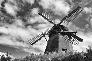 Deserted Wind Wheel Stampe: windmill