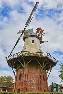 Uninhabited Windmill Structure Stampe: A Windmill under the Cloudy Sky