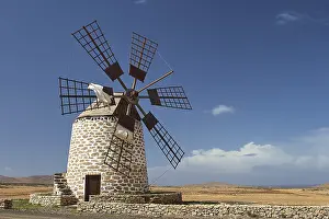 Canary Islands Windmill Stampe: Windmill, diagonal view from the front