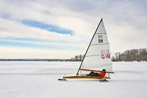 Winter In Lower Saxony Stampe: Winter at Dummer See with