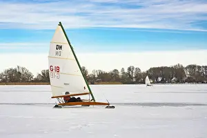 Northern Germany Winter Scene Stampe: Winter at Dummer See with