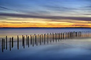 Deserted Winter Landscape Photography Stampe: Winter sunset at the Dummer