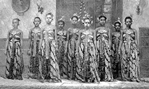 Southeast Asia Historical Images Stampe: The Wives of a Prince of Java in 1880
