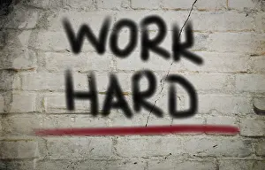 Successful Business Image Stampe: Work Hard Concept