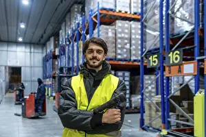 Logistics Industry Professional Stampe: Worker smiling at the camera