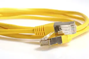 Network Data Transmission Stampe: Yellow network cable