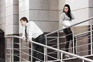 Adult Depression Symptoms Stampe: Young couple having some problems on the date