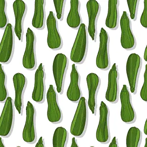 Vegan Diet Ingredients Stampe: Zucchini roots repeating pattern