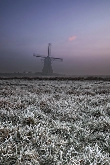 European Water Scenery Stampe: Dutch windmill