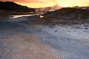 Iceland Evening Landscape Stampe: Krafla