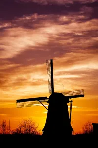 Windmill Netherlands Stampe: Windmolen De Onrust, windmill the onrust
