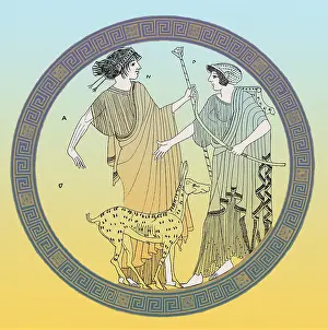 Greek Mythology Stampe: Apollo and Artemis